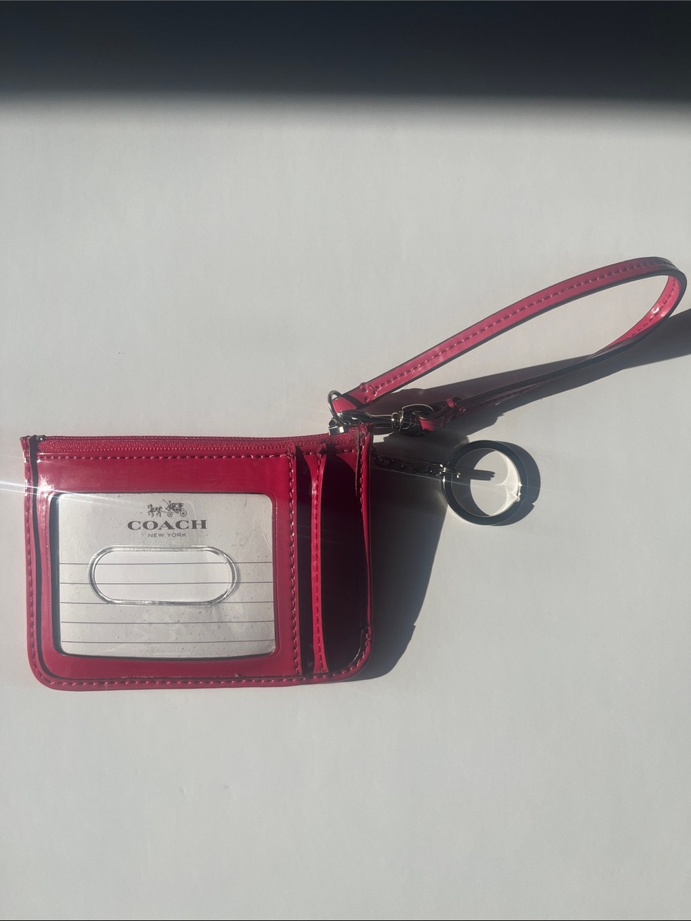 Coach Hot Pink Signature Wristlet Keyring Wallet - Picture 2 of 3